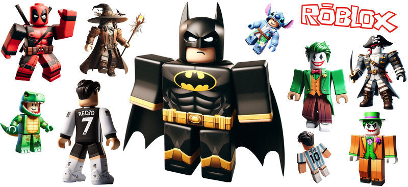 Roblox Batman gamer UV DTF cup wrap for 16oz Libbey glass, superhero game avatar transfer KA-8118