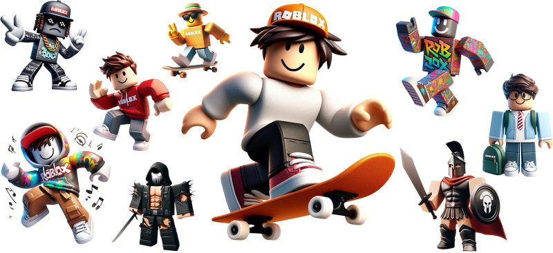 Roblox skateboard team UV DTF cup wrap for 16oz Libbey glass, skater game friends transfer KA-8128