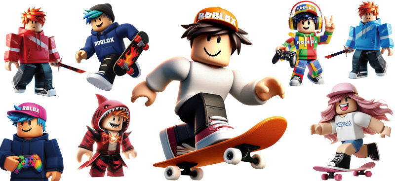 Roblox skateboard friends UV DTF cup wrap for 16oz Libbey glass, skater game party transfer KA-8134
