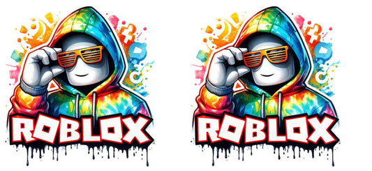 Roblox neon glasses UV DTF cup wrap for 16oz Libbey glass, cool game avatar transfer KA-8137
