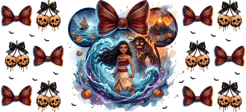 Disney Princess Moana Ocean Adventure UV DTF Cup Wrap for 16oz Libbey Glass KA-8140