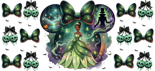 Disney Princess Tiana Fairy Magic UV DTF Cup Wrap for 16oz Libbey Glass KA-8148