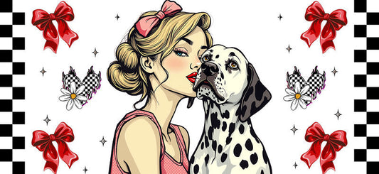 Dalmatian Dog Mom UV DTF Cup Wrap for 16oz Libbey Glass KA-8151