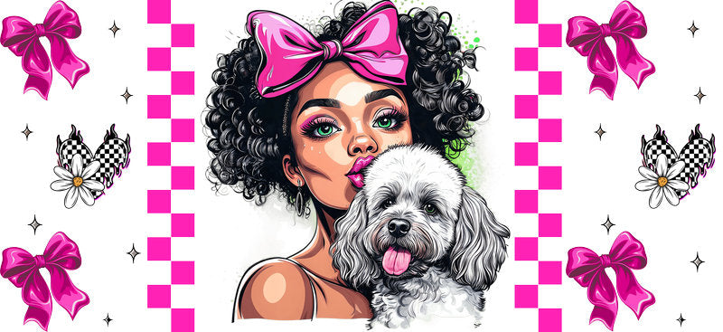 Poodle Dog Mom UV DTF Cup Wrap for 16oz Libbey Glass KA-8152