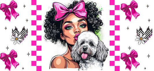 Poodle Dog Mom UV DTF Cup Wrap for 16oz Libbey Glass KA-8152