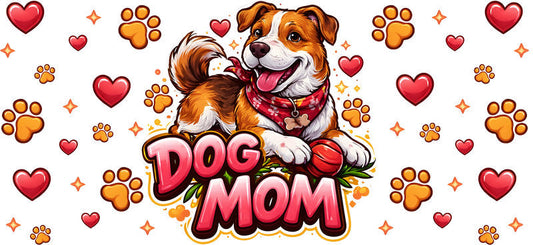 Bulldog Dog Mom UV DTF Cup Wrap for 16oz Libbey Glass KA-8164
