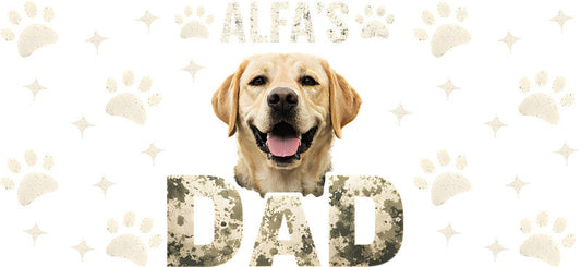 Golden Retriever Dog Dad UV DTF Cup Wrap for 16oz Libbey Glass KA-8167