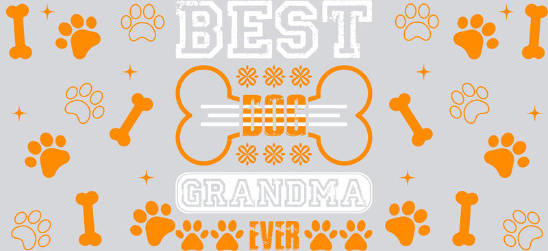 Best Dog Grandma UV DTF Cup Wrap for 16oz Libbey Glass KA-8182