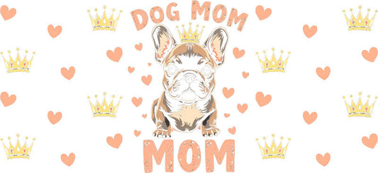Dog Mom Crown UV DTF Cup Wrap for 16oz Libbey Glass KA-8183