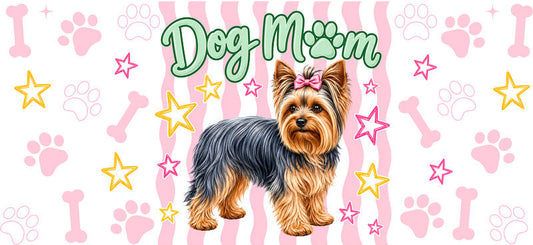 Yorkie Dog Mom UV DTF Cup Wrap for 16oz Libbey Glass KA-8185