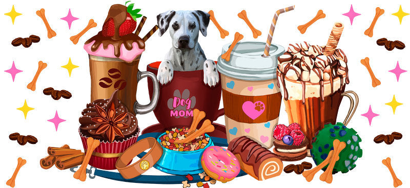 Dalmatian Coffee Lover UV DTF Cup Wrap for 16oz Libbey Glass KA-8189