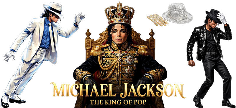Michael Jackson King of Pop UV DTF Cup Wrap for 16oz Libbey Glass KA-8200