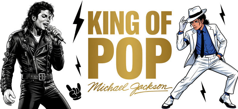 King of Pop Michael Jackson UV DTF Cup Wrap for 16oz Libbey Glass KA-8203