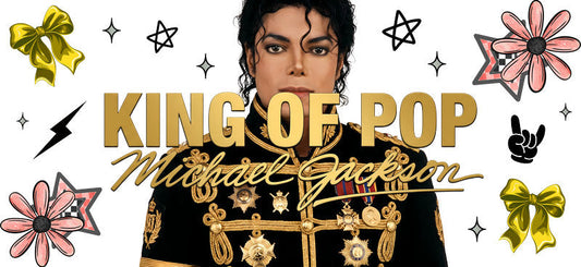 Michael Jackson Floral King of Pop UV DTF Cup Wrap for 16oz Libbey Glass KA-8209