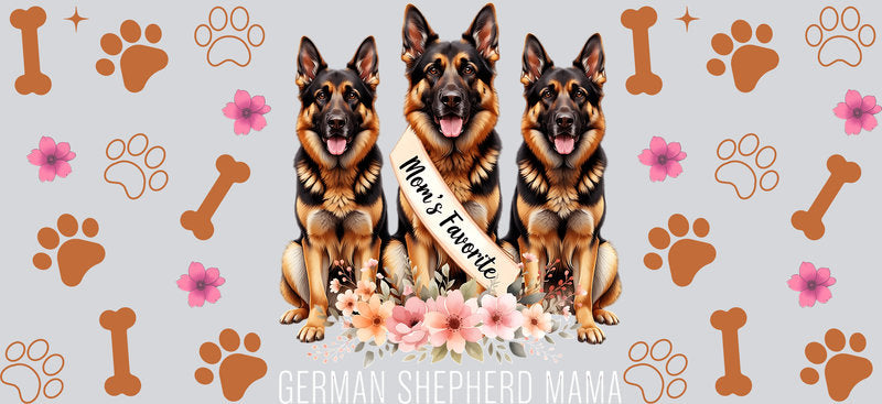 German Shepherd Dog Mama UV DTF Cup Wrap for 16oz Libbey Glass KA-8242