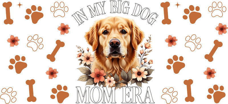 Golden Retriever Dog Mom Era UV DTF Cup Wrap for 16oz Libbey Glass KA-8243