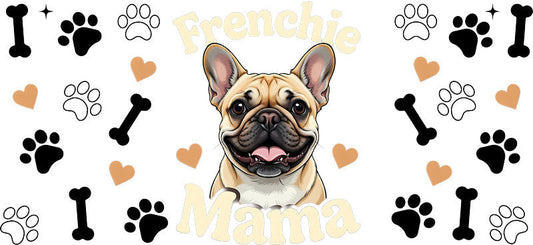 French Bulldog Dog Mama UV DTF Cup Wrap for 16oz Libbey Glass KA-8244