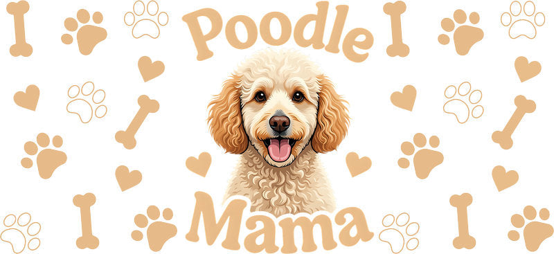 Poodle Dog Mama UV DTF Cup Wrap for 16oz Libbey Glass KA-8247