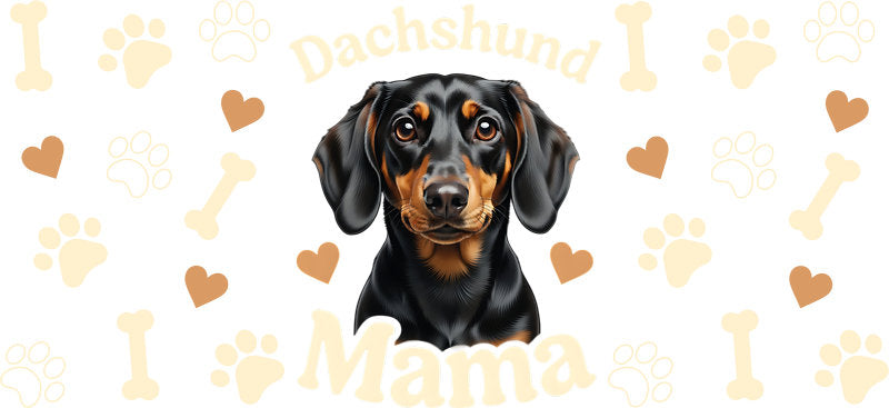 Dachshund Dog Mama UV DTF Cup Wrap for 16oz Libbey Glass KA-8250