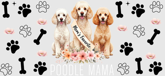 Poodle Dog Mama Pack UV DTF Cup Wrap for 16oz Libbey Glass KA-8254