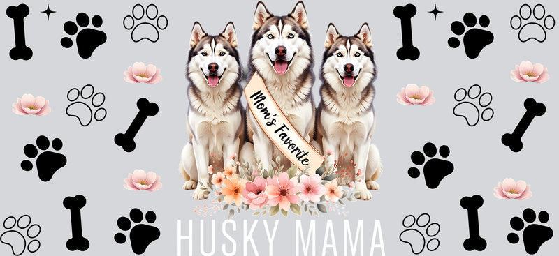 Husky Dog Mama Pack UV DTF Cup Wrap for 16oz Libbey Glass KA-8257