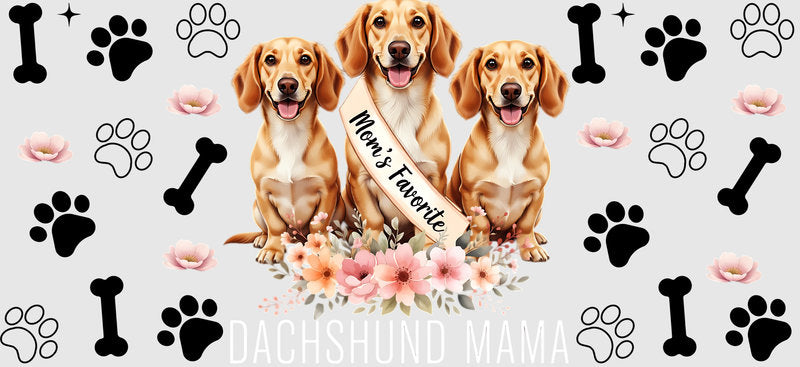 Dachshund Dog Mama Pack UV DTF Cup Wrap for 16oz Libbey Glass KA-8260