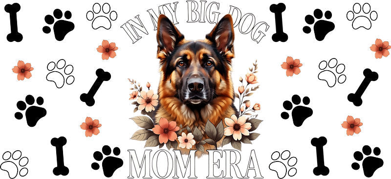 German Shepherd Dog Mom Era UV DTF Cup Wrap for 16oz Libbey Glass KA-8261