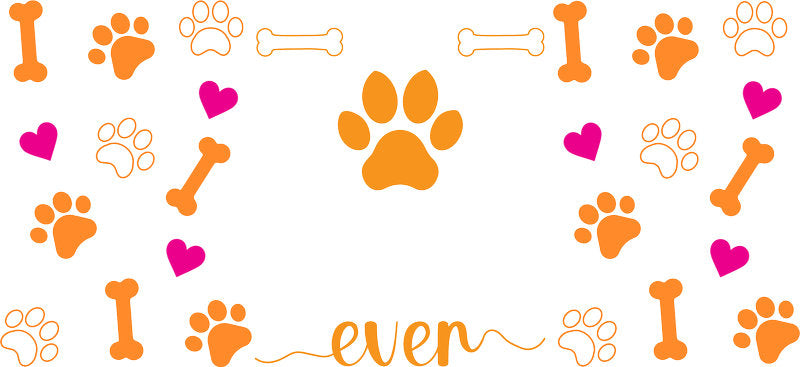 Dog Dad Paw Print UV DTF Cup Wrap for 16oz Libbey Glass KA-8267