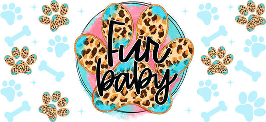 Fur Baby Dog Mom UV DTF Cup Wrap for 16oz Libbey Glass KA-8294