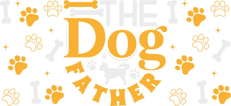 The Dogfather Vintage UV DTF Cup Wrap for 16oz Libbey Glass KA-8304