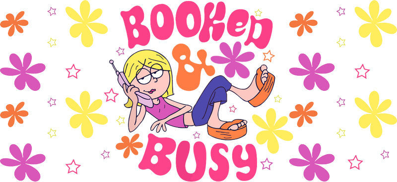 Lizzie McGuire booked busy Y2K cartoon cup decal for 16oz Libbey Glass UV DTF wrap KA-8326