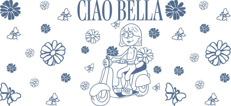 Ciao Bella Lizzie McGuire travel quote cup wrap for 16oz Libbey Glass UV DTF decal KA-8338