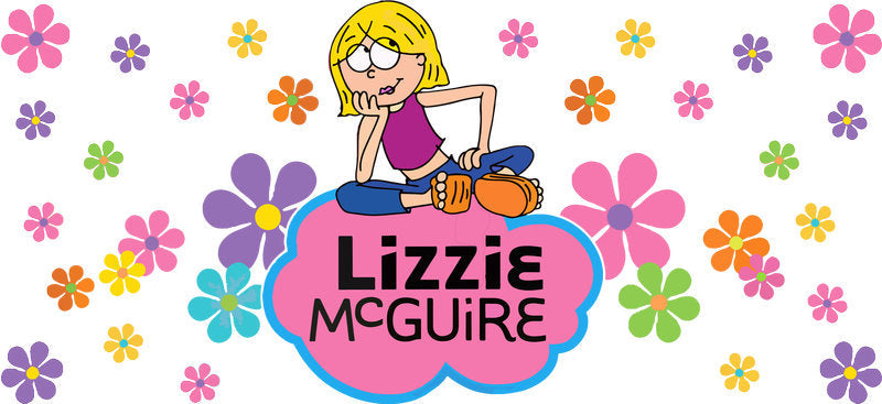 Lizzie McGuire flower girl cartoon cup decal for 16oz Libbey Glass UV DTF transfer KA-8343