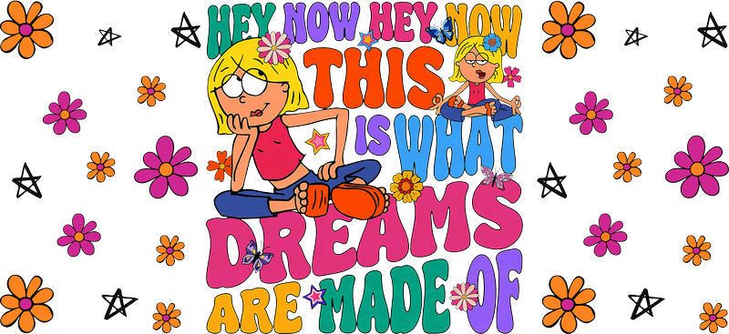 Lizzie McGuire dreams quote cartoon transfer for 16oz Libbey Glass cup wrap KA-8349