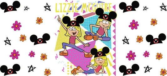 Disney Lizzie McGuire Mickey pattern UV DTF cup wrap for 16oz glass can KA-8350
