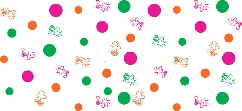 Colorful Polka Dot Cartoon 16oz UV DTF Transfer Cup Decal for Libbey Glass KA-8477
