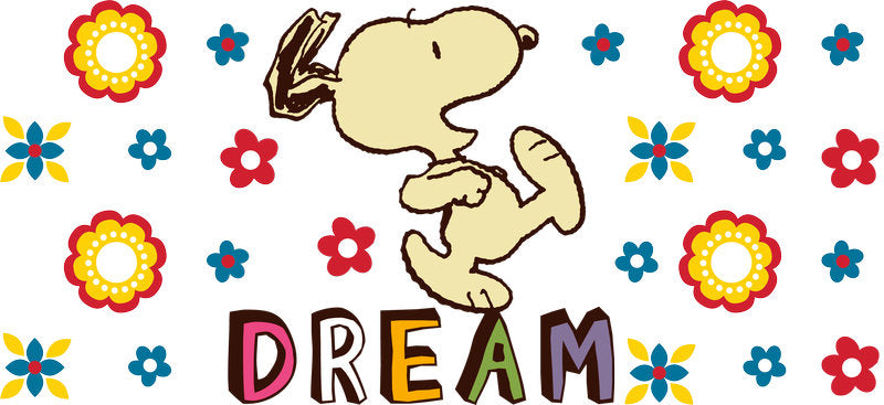 Dream Inspired Cartoon 16oz UV DTF Transfer Cup Decal for Libbey Glass KA-8479