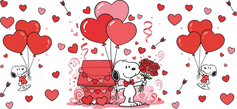 Valentine Balloon Love 16oz UV DTF Transfer Cup Decal for Libbey Glass KA-8517
