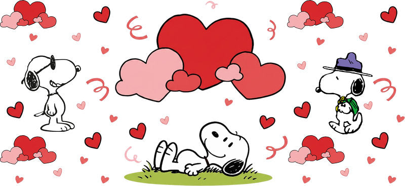 Heart Cloud Romance 16oz UV DTF Transfer Cup Decal for Libbey Glass KA-8522