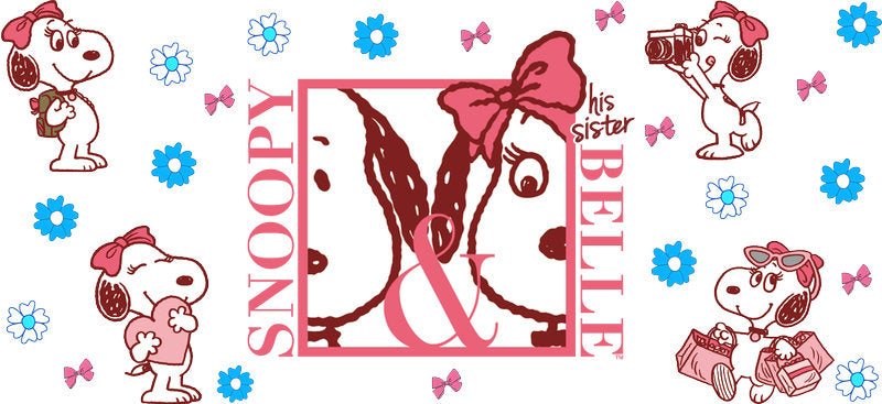 Love Frame Cartoon Design 16oz UV DTF Transfer Cup Decal for Libbey Glass KA-8536
