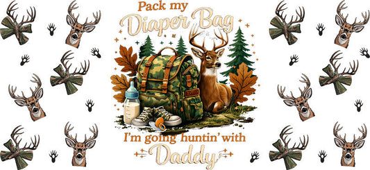 Duck Hunting Daddy Design 16oz UV DTF Transfer Cup Wrap for Libbey Glass KA-8549