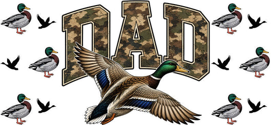 Mallard Duck Dad Hunting 16oz UV DTF Transfer Cup Wrap for Libbey Glass KA-8554