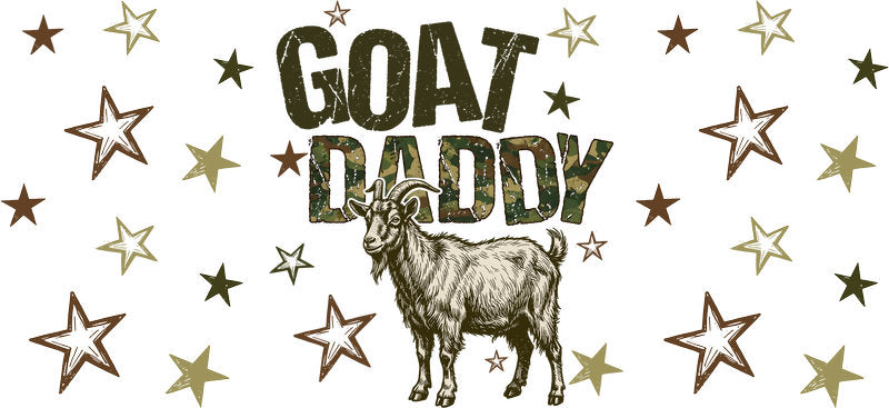 Goat Dad Farm Life 16oz UV DTF Transfer Cup Wrap for Libbey Glass KA-8556