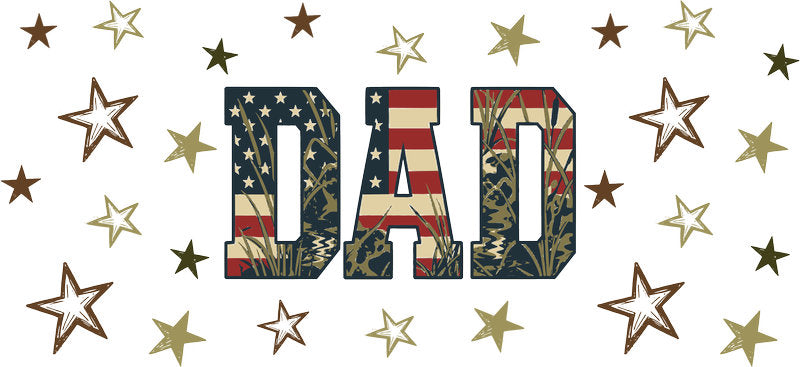 Camo Dad Outdoor Life 16oz UV DTF Transfer Cup Wrap for Libbey Glass KA-8558