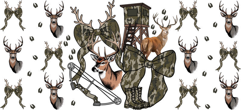 Camo Hunter Outdoor Lifestyle 16oz UV DTF Transfer Cup Wrap for Libbey Glass KA-8561