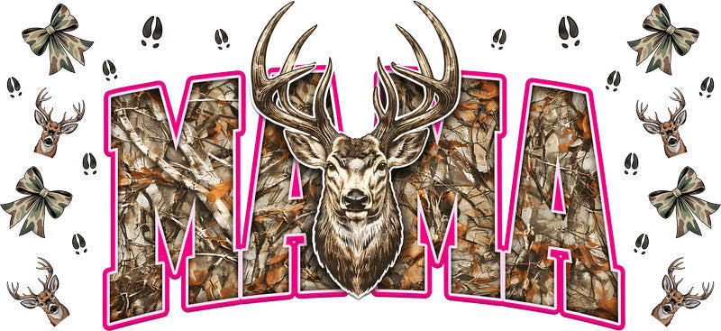 Mama Deer Woodland Design 16oz UV DTF Transfer Cup Wrap for Libbey Glass KA-8567
