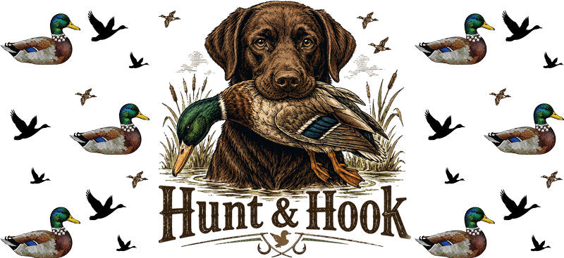 Hunt And Hook Outdoor Life 16oz UV DTF Transfer Cup Wrap for Libbey Glass KA-8591