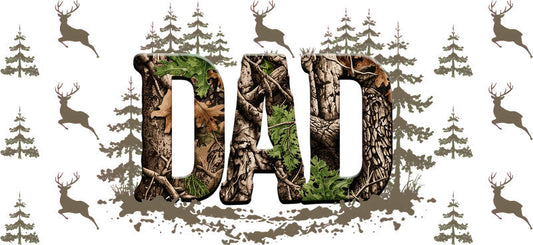 Dad Woodland Adventure 16oz UV DTF Transfer Cup Wrap for Libbey Glass KA-8614