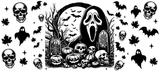 KA-8621,Ghostly character glass can wrap UV DTF transfer,KA-8621