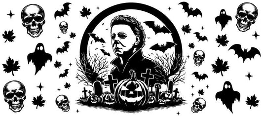 KA-8630,Dark gothic themed portrait cup wrap UV DTF transfer,KA-8630